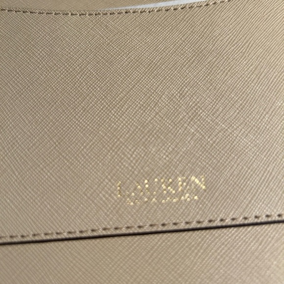 Ralph Lauren Light Tan Handbag with Gold Logo and Wallet - Picture 8 of 12